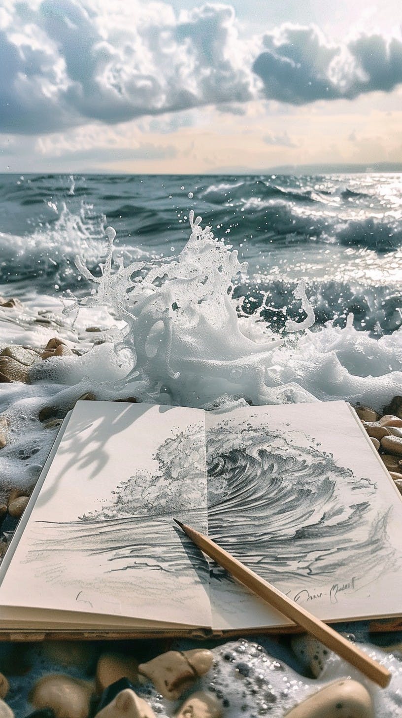 Artistic Ocean Sketch