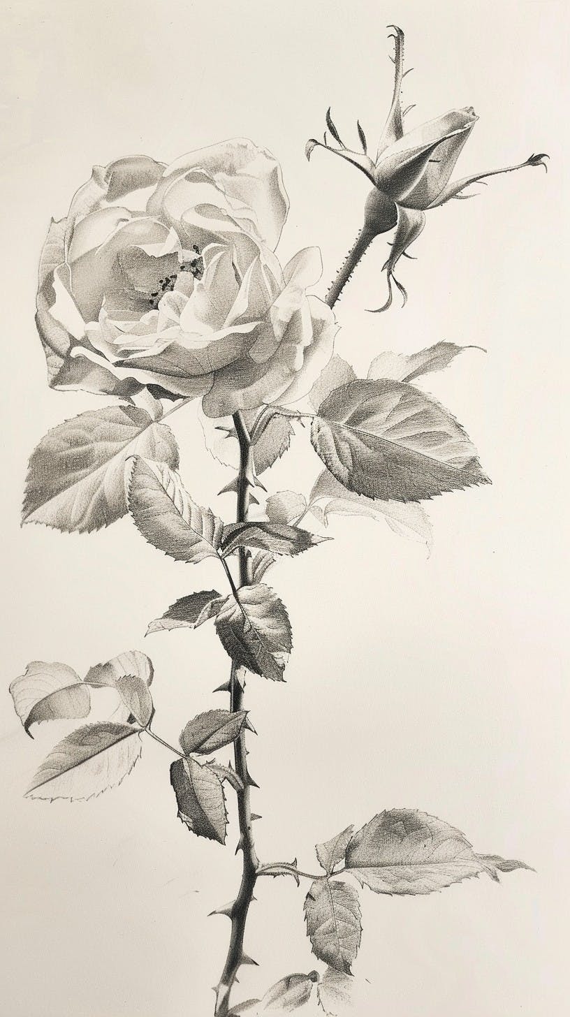 Elegant Rose Drawing